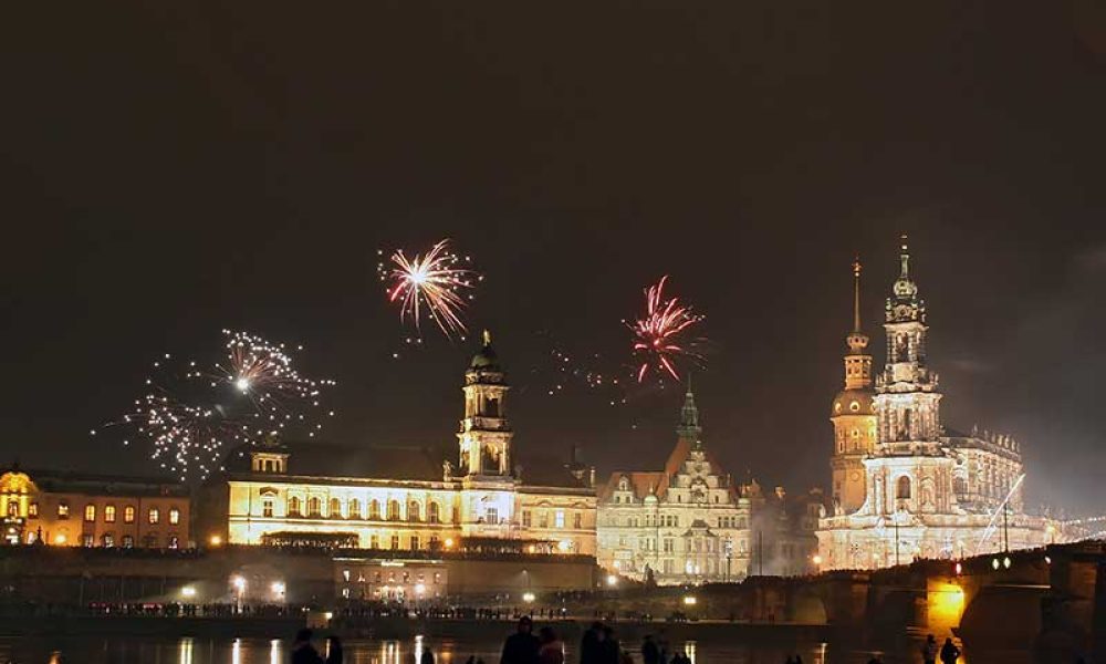 Silvester Feuerwerk in Dresden